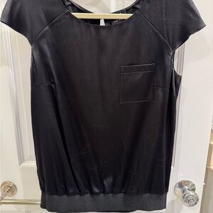 W by Worth Black Cap Sleeve Blouse